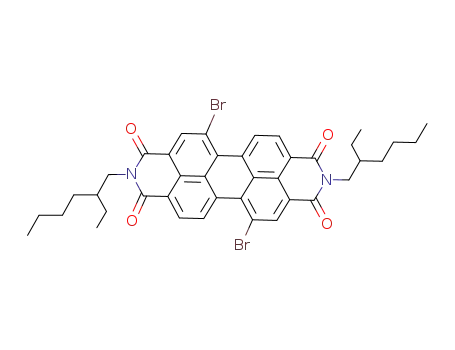 Molecular Structure of 851786-15-7 (N,N'-Bis(2-ethylhexyloxy)-1,7-dibroMo-3,4,9,10-perylene diiMide)