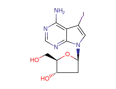 Molecular Structure of 908130-61-0 (7-Deaza-2'-deoxy-7-iodoadenosine)