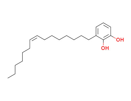 Molecular Structure of 35237-02-6 (1,2-Benzenediol, 3-(8Z)-8-pentadecenyl-)