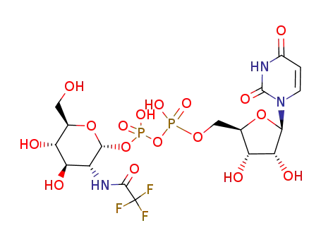 Molecular Structure of 212137-54-7 (uridine 5'-diphospho-2-deoxy-2-trifluoroacetamido-α-D-glucopyranoside)