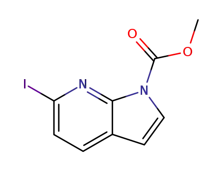 Molecular Structure of 143468-10-4 (1H-Pyrrolo[2,3-b]pyridine-1-carboxylic acid, 6-iodo-, methyl ester)
