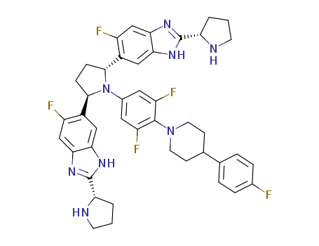 5,5'-[(2R,5R)-1-[3,5-Difluoro-4-[4-(4-fluorophenyl)-1-piperidinyl]phenyl]-2,5-pyrrolidinediyl]bis[6-fluoro-2-(2S)-2-pyrrolidinyl-1H-benzimidazole]