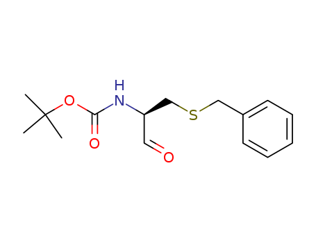 Molecular Structure of 118546-67-1 (Carbamic acid, [(1R)-1-formyl-2-[(phenylmethyl)thio]ethyl]-,
1,1-dimethylethyl ester)
