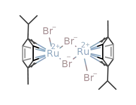 Molecular Structure of 90591-13-2 (di-μ-bromo-bis[bromo(η(6)-para-cymene)ruthenium(II)])