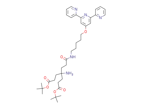Molecular Structure of 479587-05-8 (Heptanedioic acid,
4-amino-4-[3-oxo-3-[[5-([2,2':6',2''-terpyridin]-4'-yloxy)pentyl]amino]prop
yl]-, bis(1,1-dimethylethyl) ester)