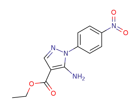 Molecular Structure of 16459-35-1 (5-AMINO-1-(4-NITRO-PHENYL)-1H-PYRAZOLE-4-CARBOXYLIC ACID ETHYL ESTER)