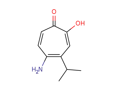 Molecular Structure of 90035-67-9 (2,4,6-Cycloheptatrien-1-one, 5-amino-2-hydroxy-4-(1-methylethyl)-)