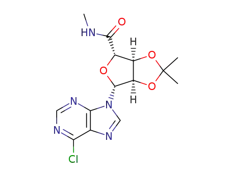 Molecular Structure of 152918-47-3 (1-(6-Chloro-9H-purin-9-yl)-1-deoxy-N-methyl-2,3-O-isopropylidene-beta-D-ribofuranuronamide)
