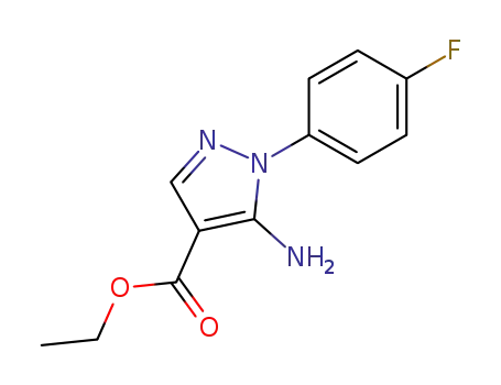 Molecular Structure of 138907-68-3 (ETHYL 5-AMINO-1-(4-FLUOROPHENYL)PYRAZOLE-4-CARBOXYLATE)