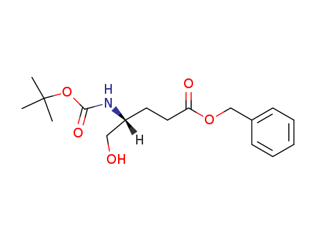 Molecular Structure of 195434-34-5 (Pentanoic acid, 4-[[(1,1-dimethylethoxy)carbonyl]amino]-5-hydroxy-,
phenylmethyl ester, (4R)-)