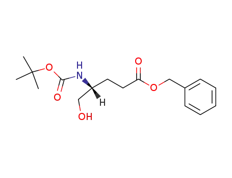 Molecular Structure of 195434-34-5 (Pentanoic acid, 4-[[(1,1-dimethylethoxy)carbonyl]amino]-5-hydroxy-,
phenylmethyl ester, (4R)-)