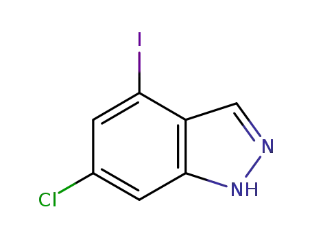 Molecular Structure of 885519-56-2 (1H-Indazole,6-chloro-4-iodo-)