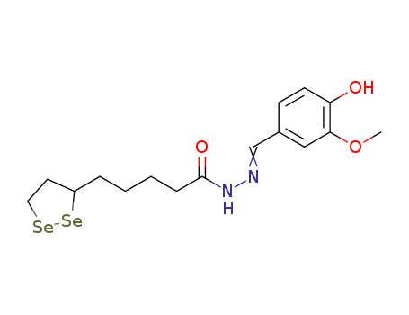 Molecular Structure of 1456816-68-4 (N'-(3-methoxy-4-hydroxybenzylidene)-5-(1,2-diselenolan-3-yl)pentanehydrazide)