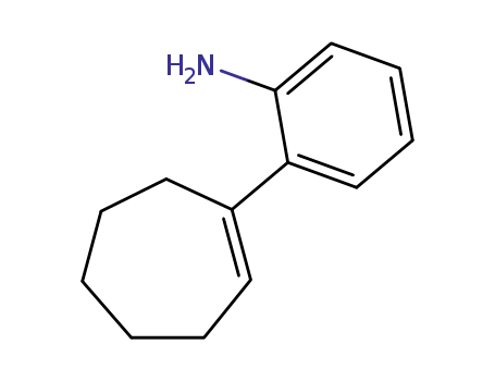 Molecular Structure of 138850-23-4 (Benzenamine, 2-(1-cyclohepten-1-yl)-)