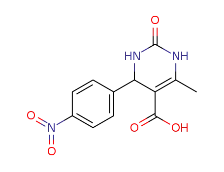 Molecular Structure of 356566-57-9 (1,2,3,4-Tetrahydro-6-methyl-4-(4-nitrophenyl)-2-oxo-5-pyrimidinecarboxylic acid)