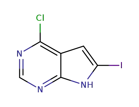 Molecular Structure of 876343-10-1 (4-chloro-6-iodo-7H-pyrrolo[2,3-d]pyrimidine)