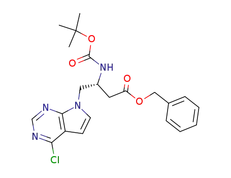 (R)-3-tert-Butoxycarbonylamino-4-(4-chloro-pyrrolo[2,3-d]pyrimidin-7-yl)-butyric acid benzyl ester