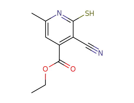 Molecular Structure of 56891-69-1 (Ethyl 3-cyano-2-mercapto-6-methylisonicotinate)
