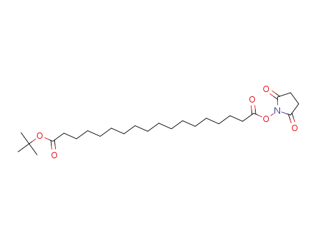Molecular Structure of 843666-34-2 (Octadecanoic acid, 18-[(2,5-dioxo-1-pyrrolidinyl)oxy]-18-oxo-,
1,1-dimethylethyl ester)