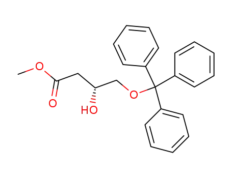 Molecular Structure of 144754-24-5 (BUTANOIC ACID, 3-HYDROXY-4-(TRIPHENYLMETHOXY)-, METHYL ESTER, (R))