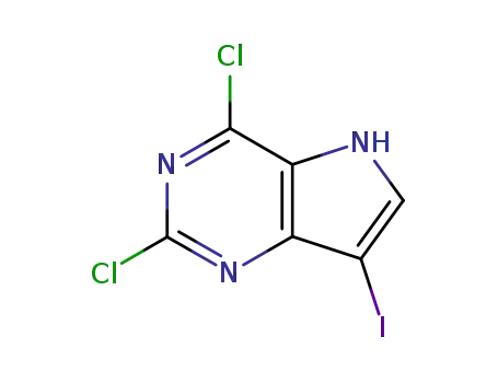 Molecular Structure of 928840-99-7 (2,4-Dichloro-7-iodo-5H-pyrrolo[3,2-d]pyrimidine)