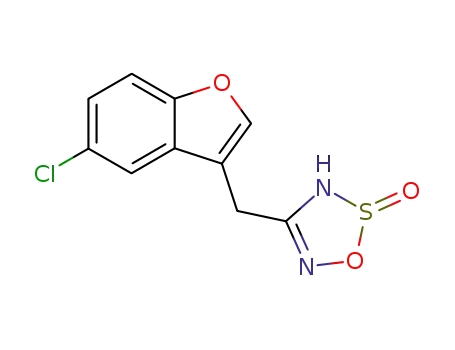 Molecular Structure of 128105-08-8 (3H-1,2,3,5-Oxathiadiazole, 4-[(5-chloro-3-benzofuranyl)methyl]-,
2-oxide)