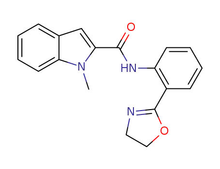 Molecular Structure of 1570135-64-6 (N-(2-(4,5-dihydrooxazol-2-yl)-phenyl)-1-methyl-1H-indole-2-carboxamide)