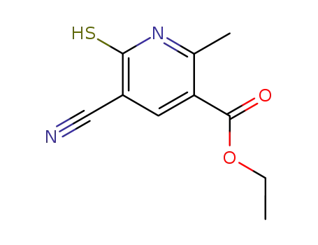 Molecular Structure of 113858-90-5 (ETHYL 5-CYANO-6-MERCAPTO-2-METHYLNICOTINATE)