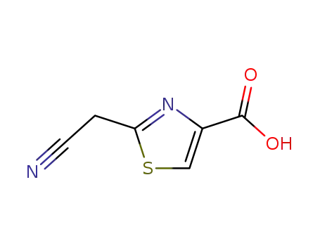 Molecular Structure of 439905-17-6 (4-Thiazolecarboxylicacid,2-(cyanomethyl)-(9CI))