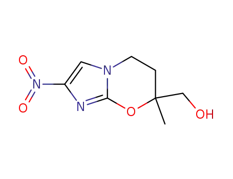 Molecular Structure of 1263188-55-1 ((7‐methyl‐2‐nitro‐6,7‐dihydro‐5H‐imidazo[2,1‐b][1,3]oxazin‐7‐yl)methanol)
