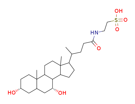 14605-22-2,TAUROURSODEOXYCHOLIC ACID,tauroursodeoxycholate Sodium;Taurine,N-(3a,7b-dihydroxy-5b-cholan-24-oyl)- (8CI);Tauroursodeoxycholic acid (6CI,7CI);3a,7b-Dihydroxy-5b-cholanoyltaurine;UR 906;Ursodeoxycholyltaurine;