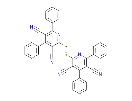 Molecular Structure of 86625-34-5 (3,5-Pyridinedicarbonitrile, 2,2'-dithiobis[4,6-diphenyl-)