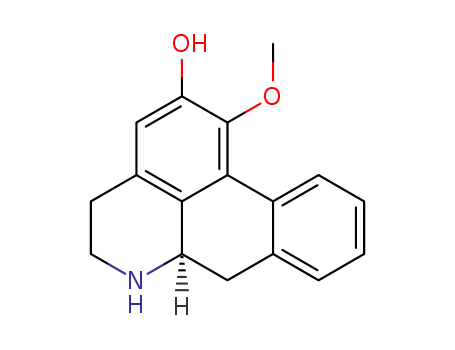 6871-21-2,asimilobine,4H-Dibenzo[de,g]quinolin-2-ol,5,6,6a,7-tetrahydro-1-methoxy-, (R)-; 6ab-Noraporphin-2-ol, 1-methoxy- (8CI); Asimilobine(7CI); (-)-Asimilobine