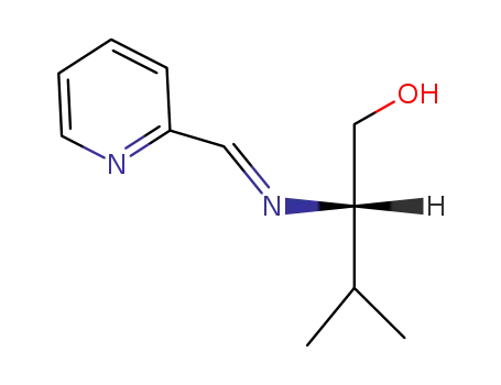 Molecular Structure of 149197-27-3 ((S,E)-3-methyl-2-(pyridin-2-ylmethyleneamino)butan-1-ol)