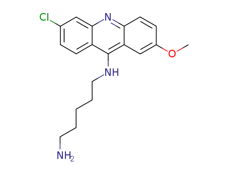Molecular Structure of 77420-96-3 (N-(6-chloro-2-methoxyacridin-9-yl)pentane-1,5-diamine)