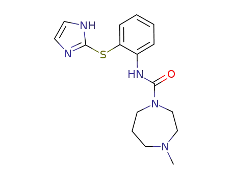 Molecular Structure of 81382-65-2 (1H-1,4-Diazepine-1-carboxamide,
hexahydro-N-[2-(1H-imidazol-2-ylthio)phenyl]-4-methyl-)