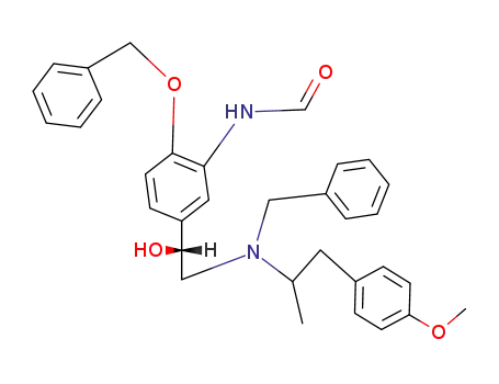 Molecular Structure of 143687-23-4 ((R*,R*)-N-[5-[1-Hydroxy-2-[[2-(4-methoxyphenyl)-1-methylethyl](phenylmethyl)amino]ethyl]-2-(phenylmethoxy)phenyl]formamide)