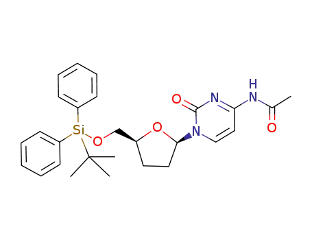Molecular Structure of 126049-67-0 (Cytidine, N-acetyl-2',3'-dideoxy-5'-O-[(1,1-dimethylethyl)diphenylsilyl]-)