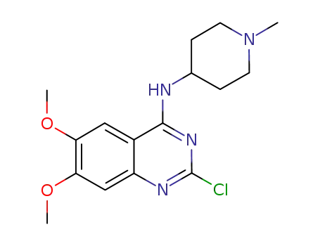 Molecular Structure of 1197196-66-9 (2-chloro-6,7-dimethoxy-N-(1-methylpiperidin-4-yl)quinazolin-4-amine)