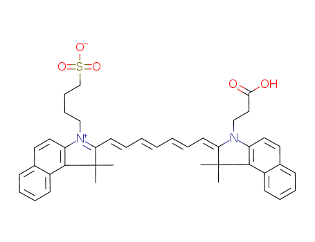 1H-Benz[e]indolium,2-[7-[3-(2-carboxyethyl)-1,3-dihydro-1,1-dimethyl-2H-benz[e]indol-2-ylidene]-1,3,5-heptatrien-1-yl]-1,1-dimethyl-3-(4-sulfobutyl)-,inner salt(161239-16-3)