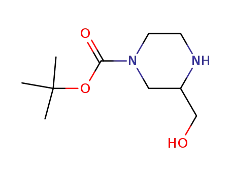 Molecular Structure of 301673-16-5 (3-HYDROXYMETHYL-PIPERAZINE-1-CARBOXYLIC ACID TERT-BUTYL ESTER)