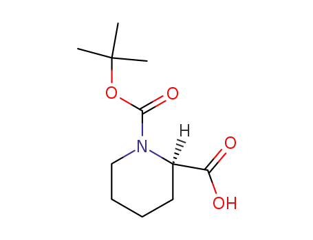 Molecular Structure of 28697-17-8 ((R)-(+)-N-Boc-2-piperidinecarboxylic acid)