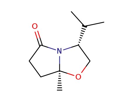 Molecular Structure of 123808-97-9 ((3R-CIS)-(-)-3-ISOPROPYL-7A-METHYLTETRAHYDROPYRROLO[2,1-B]OXAZOL-5(6H)-ONE)