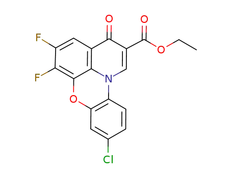 Molecular Structure of 783366-00-7 (Ethyl 9-chloro-5,6-difluoro-3-oxo-3H-pyrido[3,2,1-kl]phenoxazine-2-carboxylate)