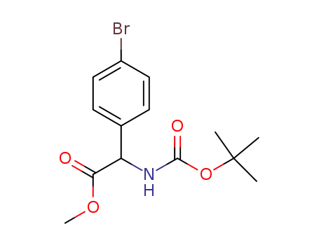 Molecular Structure of 709665-73-6 ((4-Bromophenyl)-tert-butoxycarbonylaminoacetic acid methyl ester)
