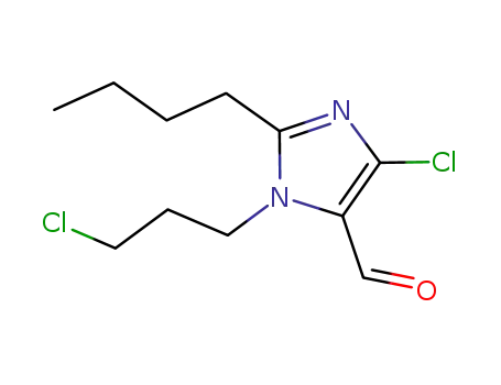 Molecular Structure of 1165931-51-0 (2-butyl-4-chloro-1-(3-chloropropyl)-1H-imidazole-5-carboxaldehyde)
