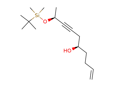 Molecular Structure of 907998-55-4 ((5R,9S)-9-(tert-Butyl-dimethyl-silanyloxy)-dec-1-en-7-yn-5-ol)