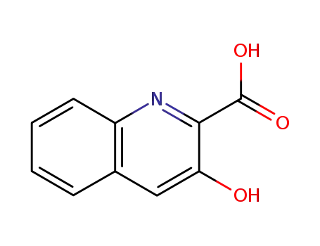 Molecular Structure of 15462-45-0 (3-HYDROXYQUINOLINE-2-CARBOXYLIC ACID)