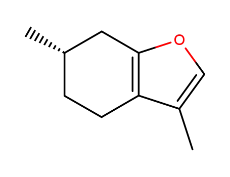 Molecular Structure of 80183-38-6 (Benzofuran, 4,5,6,7-tetrahydro-3,6-dimethyl-, (6S)-)