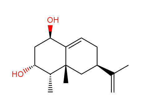 Molecular Structure of 37208-05-2 ((1R,3R,4R,4aR,6R)-4,4a-dimethyl-6-prop-1-en-2-yl-2,3,4,5,6,7-hexahydro-1H-naphthalene-1,3-diol)